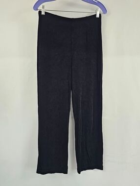 Travelers by Chico's Black Pull On Elastic Waist Wide Leg Pants, Sz M/8